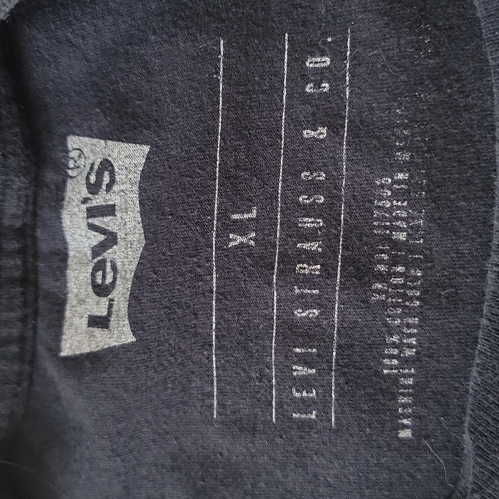 Levi’s Men’s Graphic T‑Shirt Black Gray Checkered Logo · Size XL - Picture 3 of 11